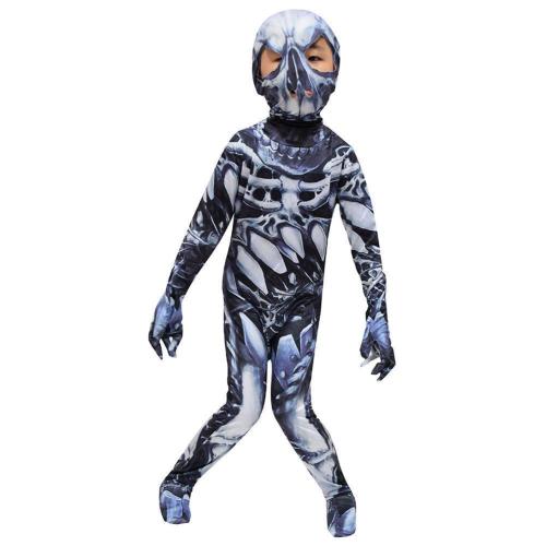 Kids Halloween Jumpsuit Skull Skeleton Bone Bodysuit 3D Print Funny Skinny Stretch Costume