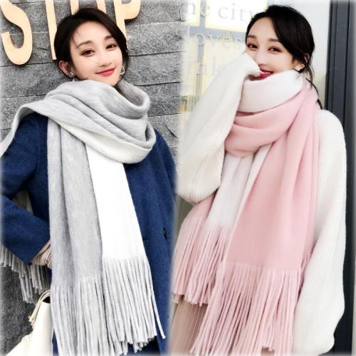 New arrival fashion temperament ladies high quality knit comfortable warm thick long scarf women tassel big outdoor sweet shawl