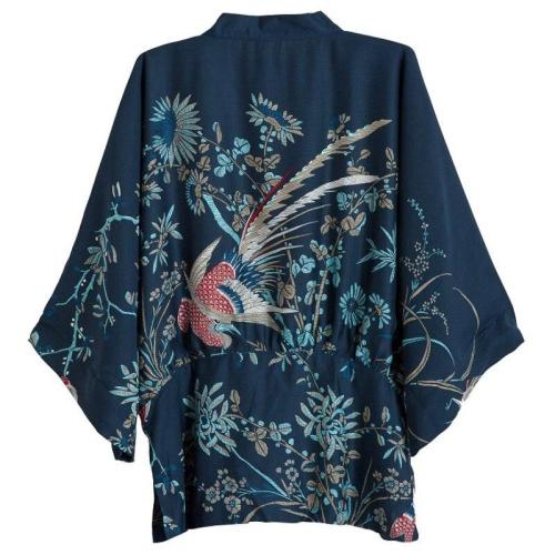 2020 Autumn Harajuku Women Japanese Kimono Printed Bat Sleeve Loose Cardigan Blouse