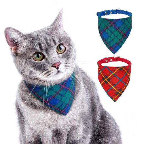 Gatos Acessorios Cat Dog Accessories Small Dogs Bandana Bib Collar Gift for Small Dogs Cats Puppy Chihuahua Bandage Plaid