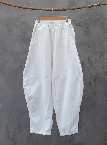 Cotton and Linen Wide Leg Harem Pants