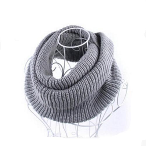 Women Winter Warm 2 Circle Cable Knit Cowl  Neck Long Scarf Shawl WJ3