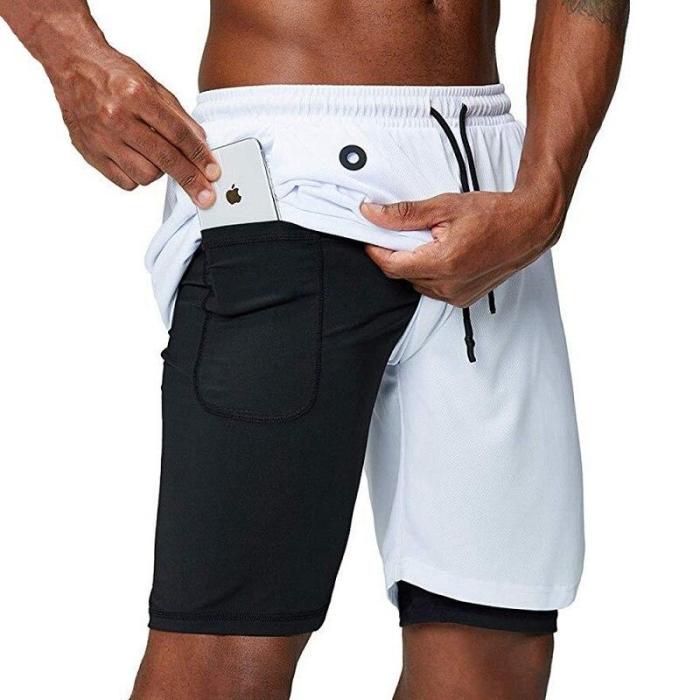 2020 Running Shorts Men Fitness Gym Training Sports Shorts Quick Dry Workout Gym Sport Jogging Double Deck Summer Men Shorts