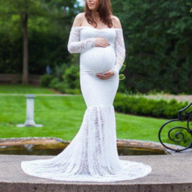 Pregnant Women Take Photo Lace Dresses