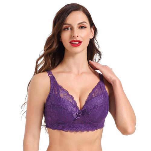 Hot Full cup thin underwear small bra plus size wireless adjustable lace Women's bra breast cover B C D cup Large size Lace Bras