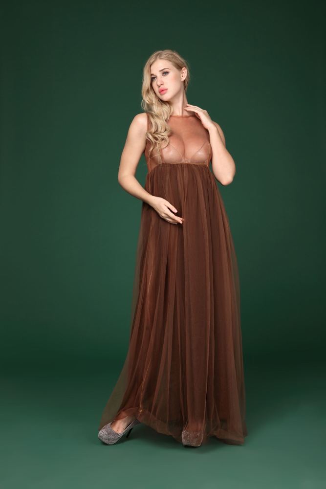 Chiffon Photography Dress Maternity Off Shoulder Maxi Dresses Pregnant Women Evening Dresses Photoshoots Button Summer Gowns