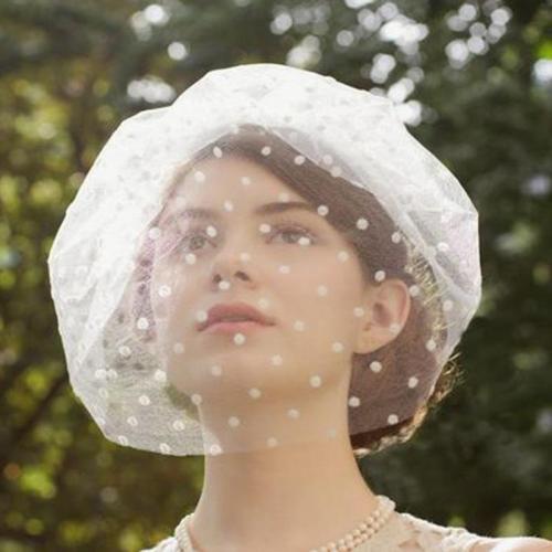 Vintage Retro Dotted Net Women's Bridal Hats and Fascinators with Comb Bridal hair Bow Accessories 2020