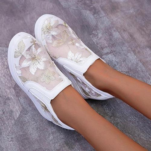 EBUYTIDE Women Lace Hollow Out Height Increasing Wedge Shoes