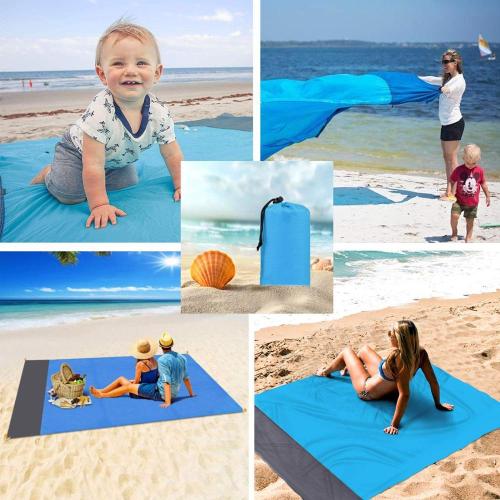 210x200cm Beach Blanket Waterproof Outdoor Portable Picnic Mat Soft Nylon Beach Mat for Travel Hiking Camping Beach Activities