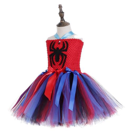 Girls Super Hero Dress Costume Party Supergirl Spider-Man Tutu Dress Up
