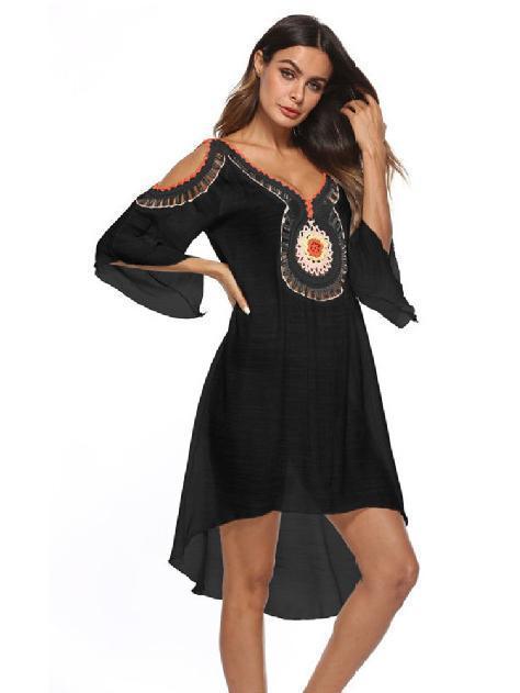 Hollow Embroidered Sexy Beach Mini Dresses