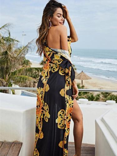 Knot Plunge One-Piece Swimsuit And Cover-Up Suits