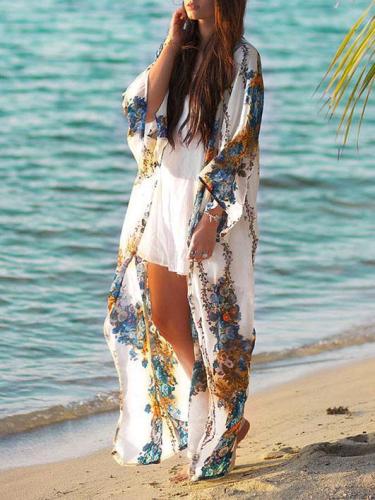 Plus Size Printed Loose Cover-up Swimwear