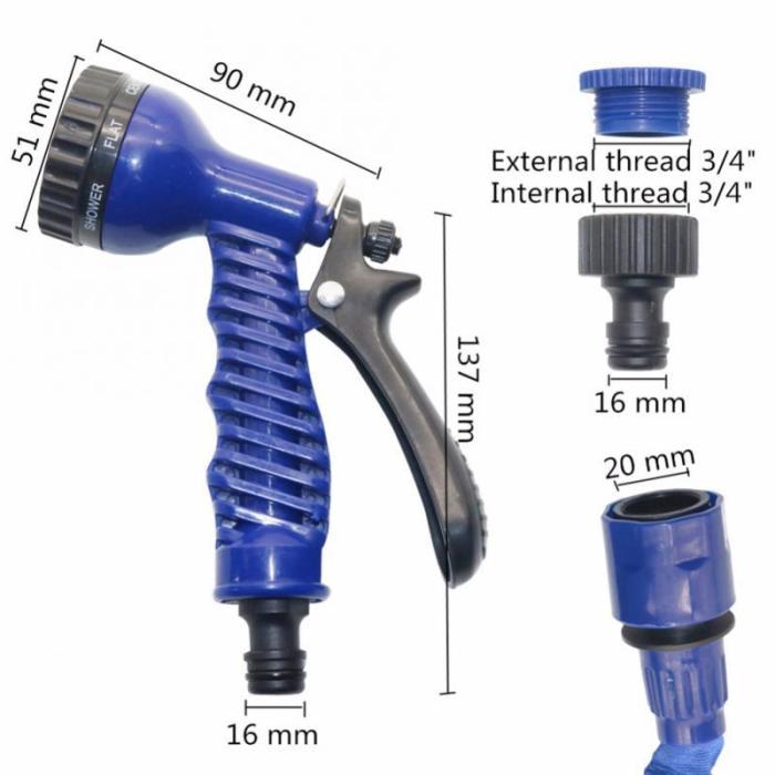 Green/Blue Hose Gun Garden Adjustable 7 Patterns Sprinkler Nozzles Water Spray Gun For Car Washing Water Hose Sprayer Head