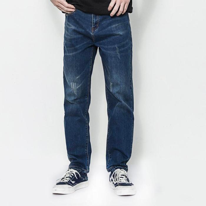 Retro Jeans Simple Slim Trousers Loose Casual Pants