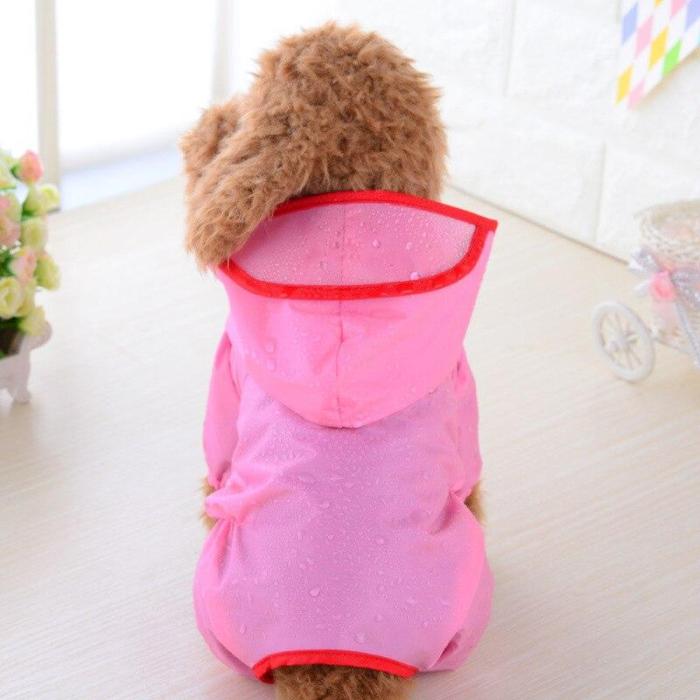 Pet raincoat summer hoody waterproof clothing Teddy jumpsuit breathable safety-rainwear puppy-costume pink kitten-suit outdoor