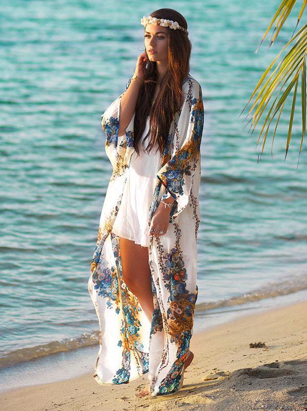 Plus Size Printed Loose Cover-up Swimwear