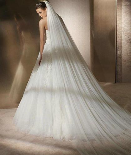 3 M 2 M White Ivory Wedding Veil One layer Long tulle Edge Cut Bridal Veil Wedding Accessories