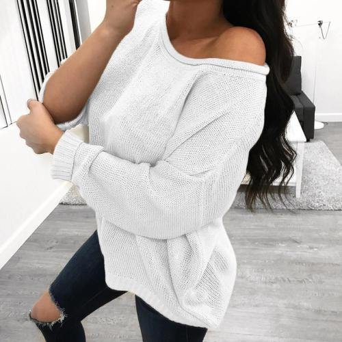 Pure Color Over Size Long Sleeve Sweater