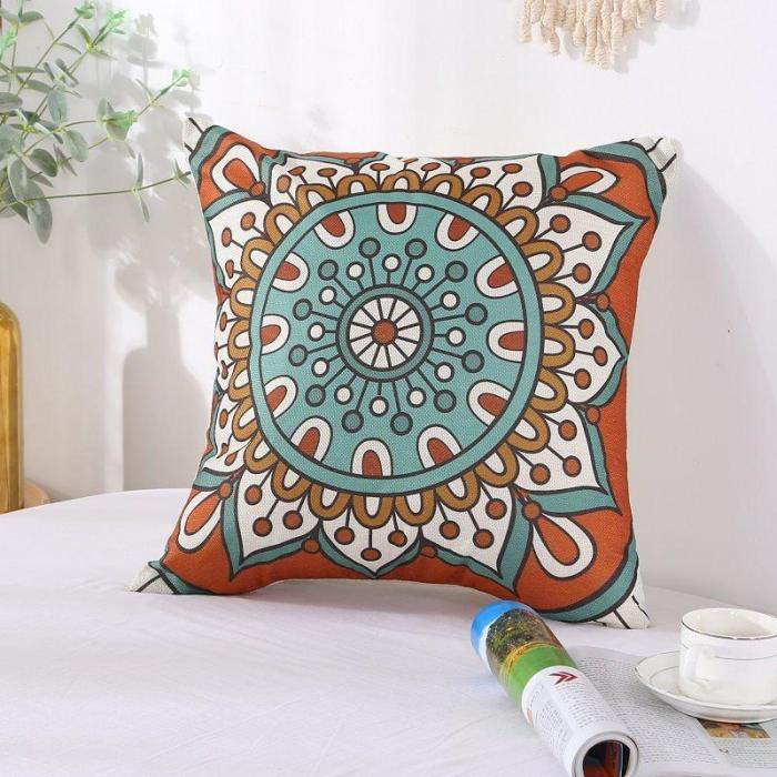 Cotton and Linen Plant Reactive Printing Pillowcase Dry Cleaning