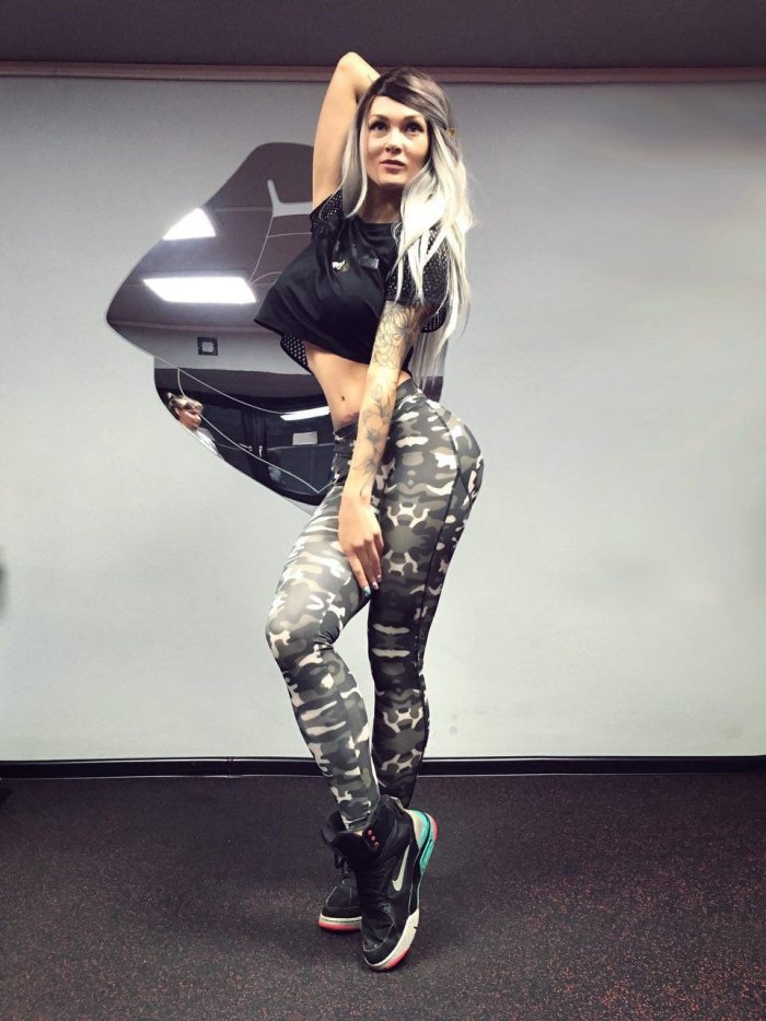 Camouflage Print Patchwork Sports Women's Sexy Leggings