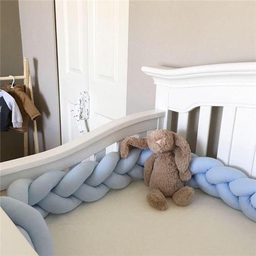 2M/3M  Knot Baby Bed Bumper Weaving Plush Infant Crib Cushion Baby Crib Protector Nursery Bed Bumper Room Decor