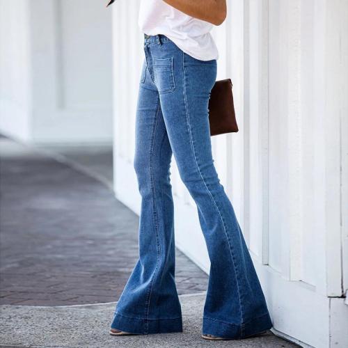 Women's Fashion Slim Trumpet Blue Jeans