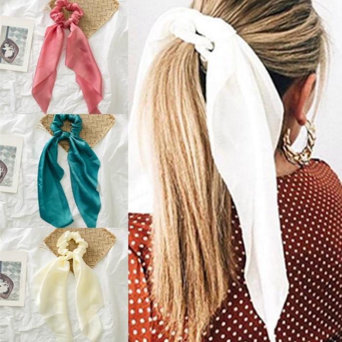 Summer Ribbon Scrunchies Women Hair Scarf Elastic Hairband Bohemia Hair Rubber Ropes Horsetail Ties Hair Accessories