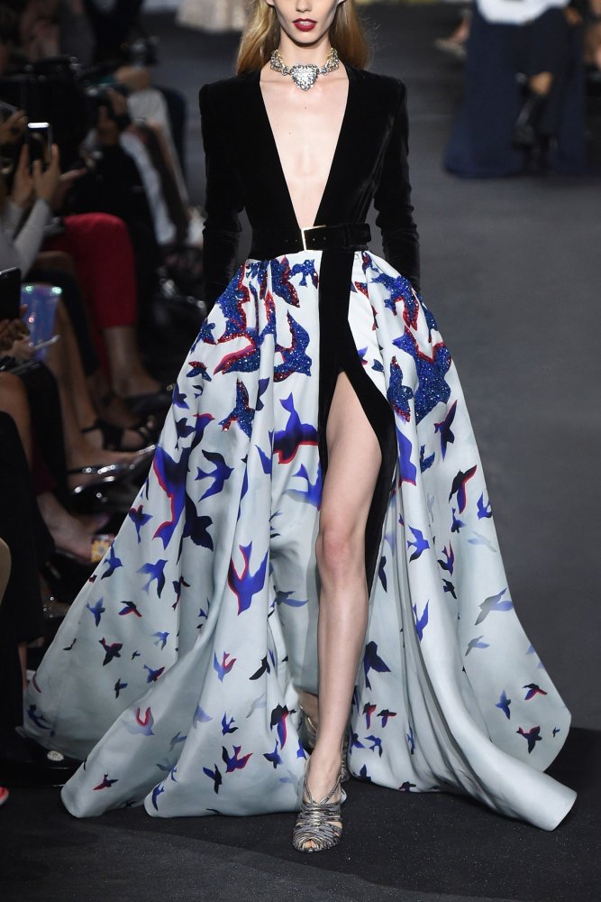 Elegant Fashion V Neck   Floral  Printed Long Sleeve  Maxi Dress
