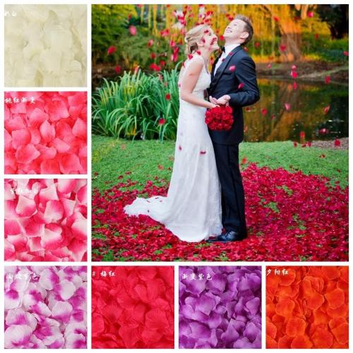 100PCS/Bag 5*5CM Silk Rose Petals for Wedding Decoration Romantic Artificial Rose Flower 40Colors Wedding Accessories