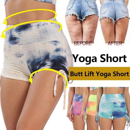 New Tie Dye Sport Shorts For Women Push Up Yoga Shorts Ladies High Waist Stretchy Fitness Running Jogging Gym Leggings Sportwear