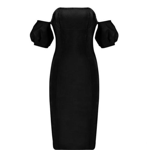 Fashion Off Shoulder Pencil Sleeve Party Bodycon Dress