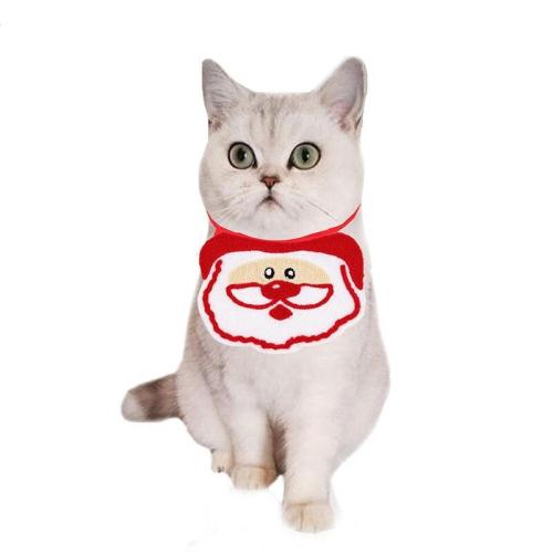 Knitting Pet Dog Cat Bandana Neck Ornament Bibs Scarf Washable Pet Scarves For Christmas Gift A
