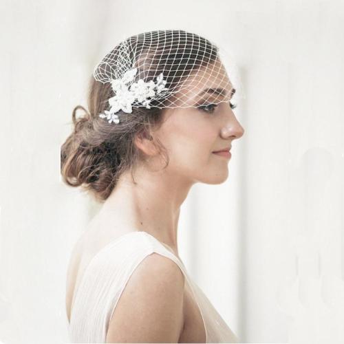 Romantic Women Bride Veil Lace Appliqued Wedding Accessories Bride Hair Headwear 2020