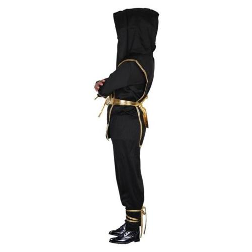 Kids Ninja Costume Boys Japanese Warrior Outfit Halloween Bodysuit Outfit Black