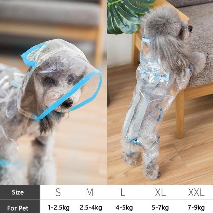 New Cute Dog Raincoat Small Dog Clothes Pet Costume Spring Reflective Dog Waterproof Clothes Dinosaur Design Rain Coat