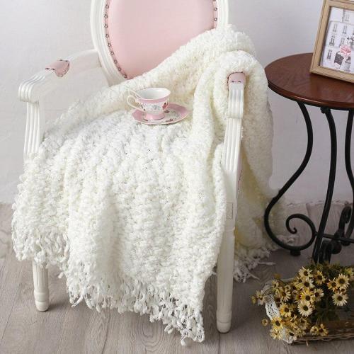 Nordic Style Casual American Style Chenille Leisure Crocheted Throw Blankets for Beds Bed Sofa Cover Solid Plaids Home Textiles
