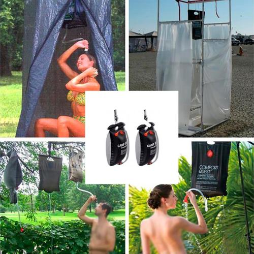 2 PCS Solar Shower Bag Durable Camping Water Bags Portable Sun Compact Heated Practical Large Capacity Outdoor Solar Bath Bag