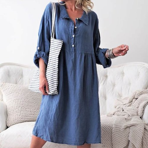 A Casual Long-Sleeved Shirt Casual Dress
