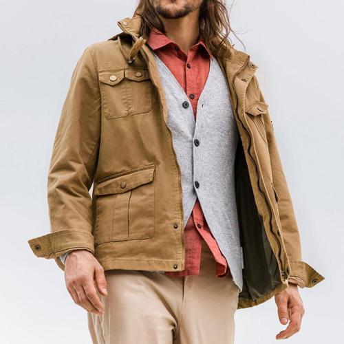 Fashion men's solid color lapel jacket