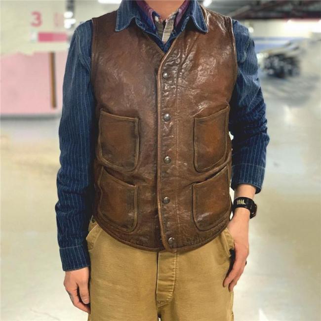 Men's Vintage Classic Leather Vest