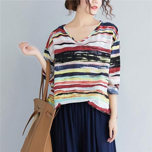 Multicolor Long Sleeve Striped Top