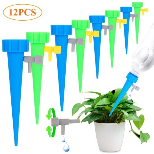 12Pcs/lot Automatic Drip Irrigation Tool Spikes Flower Plant Garden Supplies Useful Self-Watering Device Adjustable Water
