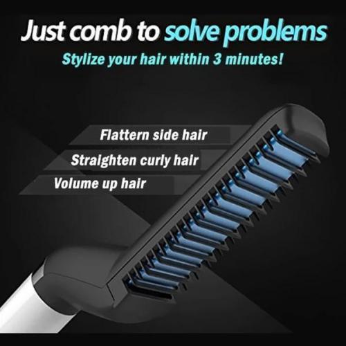 Hair Styling Comb Beard Straightener Curler Quick Hair Styler for Men