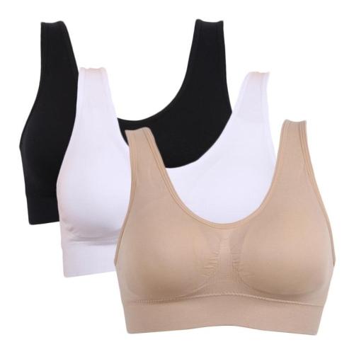 3pcs/set sexy active bra With removable Pad Seamless push up women plus size underwear wireless fitness body shape Bra