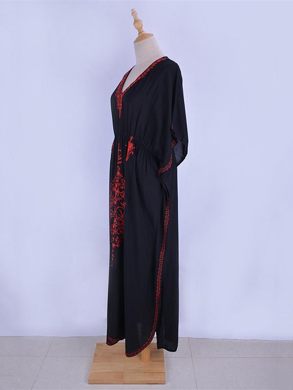 Embroidered Vacation Long Dress