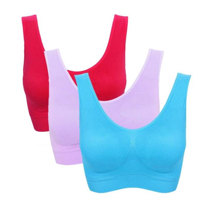 3pcs/set sexy active bra With removable Pad Seamless push up women plus size underwear wireless fitness body shape Bra