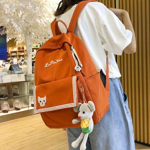 Female Nylon Cute Backpack Plaid Striped Student Women Girl School Bag Fashion Backpacks Kawaii Ladies Harajuku Bag book Teenage