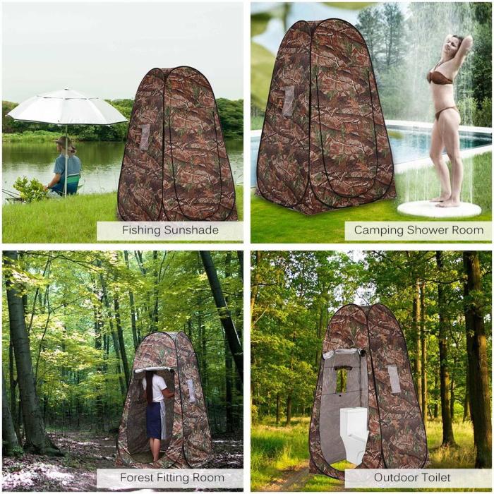 Outdoor Portable Privacy Shower Toilet Tent Camping Pop Up Tent Camouflage Changing Tent UV Function Dressing Tent