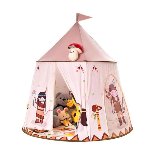 Kid Tent House Portable Princess Castle 123*116cm Present Hang Flag Children Teepee Tent Play Tent Baby Birthday Christmas Gift